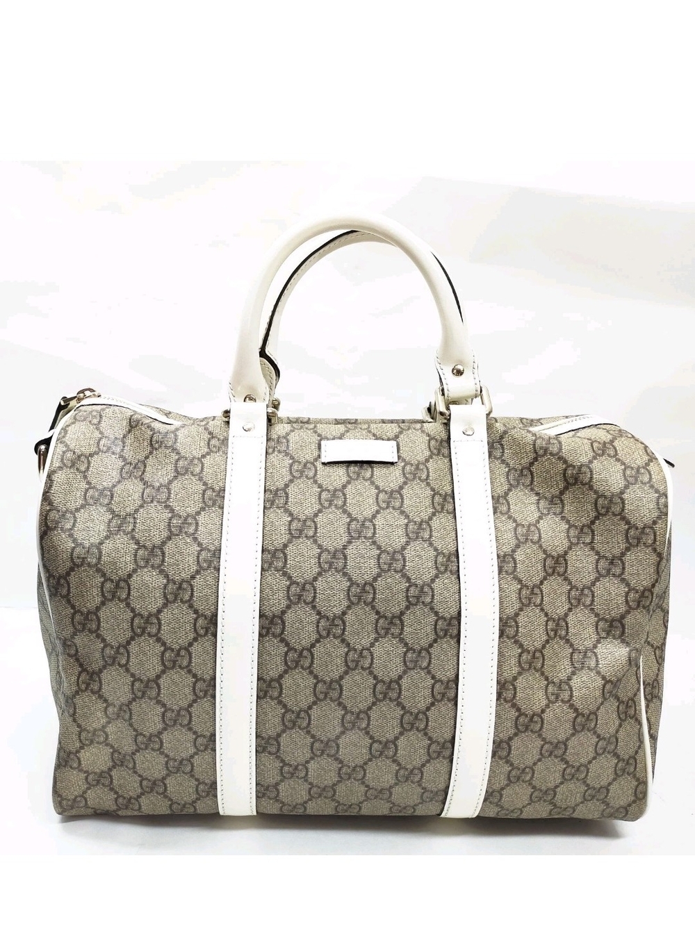 Gucci Beige GG Supreme Coated Canvas Boston Bag